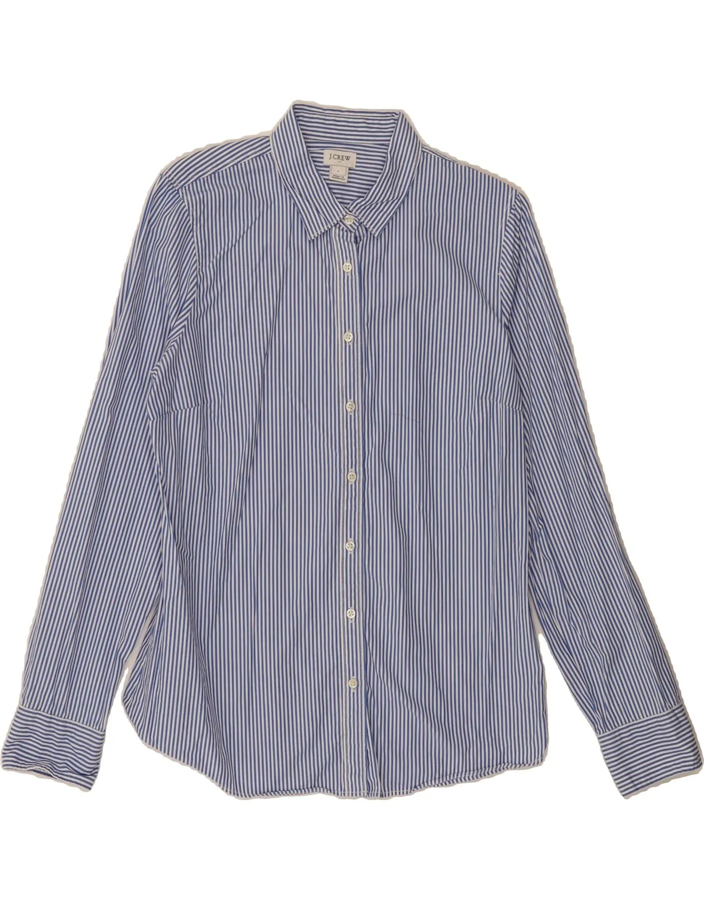 UV Protection Cocktail Event J. CREW Womens Shirt UK 16 Large Blue Pinstripe Cotton