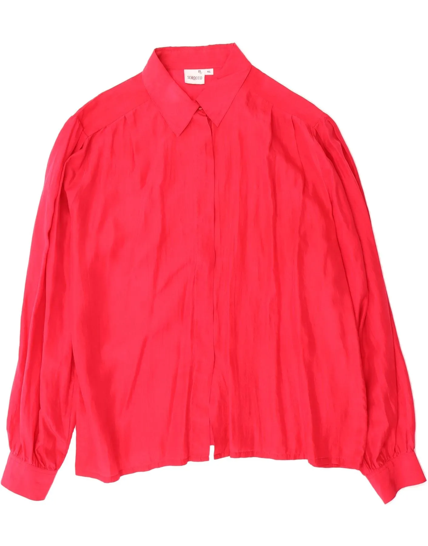 Durable Texture V-Neck SCIROCCO Womens Shirt Blouse IT 46 Large Red Silk