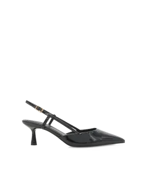 Stretchable Fabric Luxury Pumps for Weddings KYRIE - BLACK PATENT