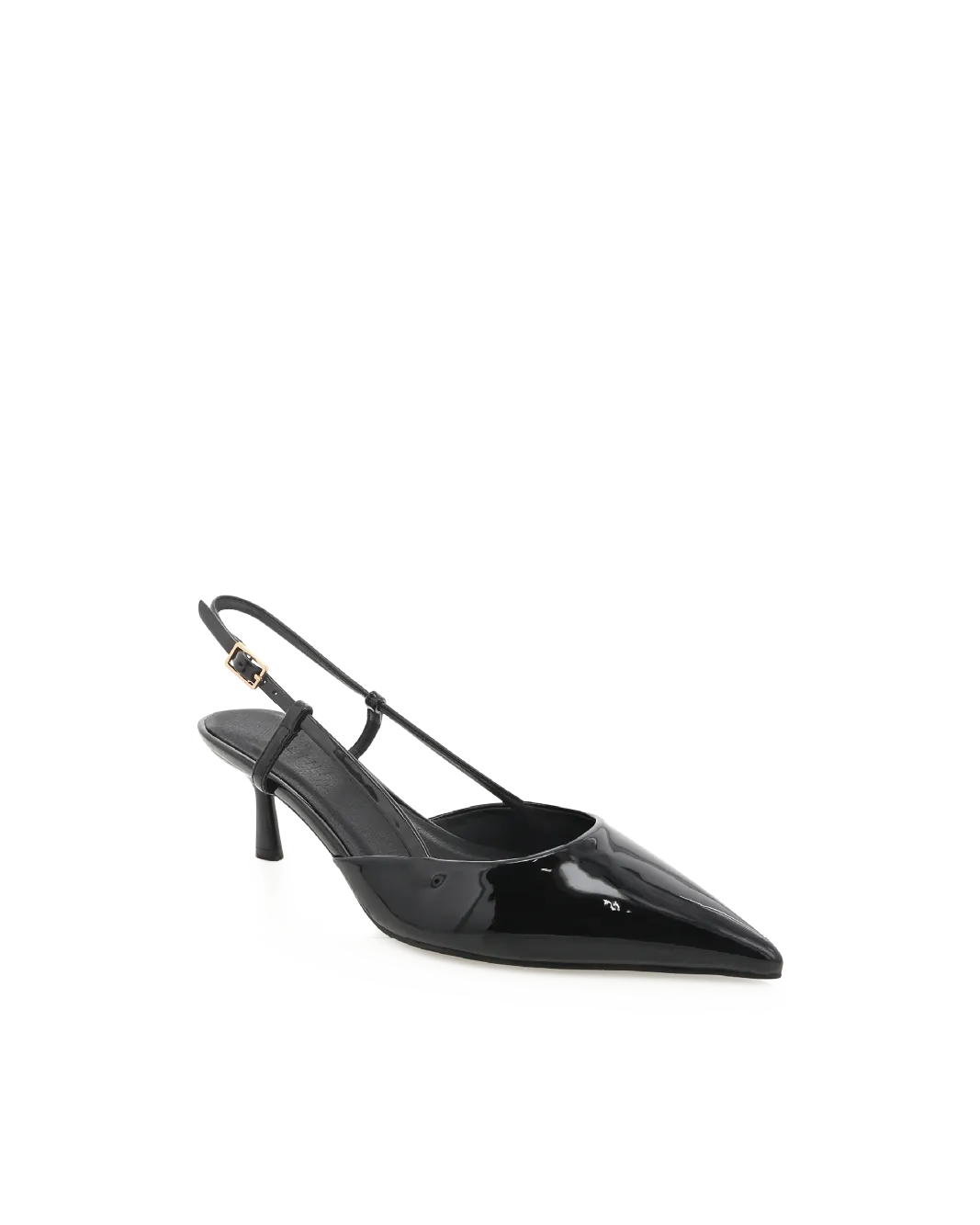 Open Heel Sandals KYRIE - BLACK PATENT