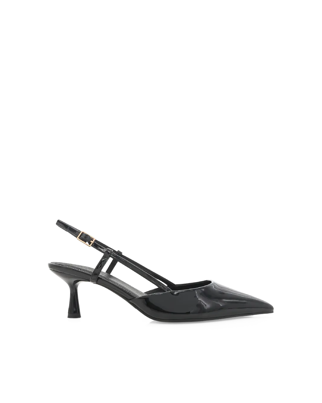 Stretchable Fabric Luxury Pumps for Weddings KYRIE - BLACK PATENT