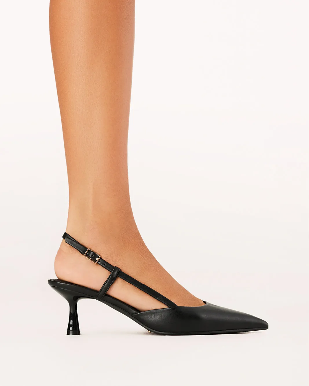 Gold High Heeled Sandals Suede KYRIE - BLACK