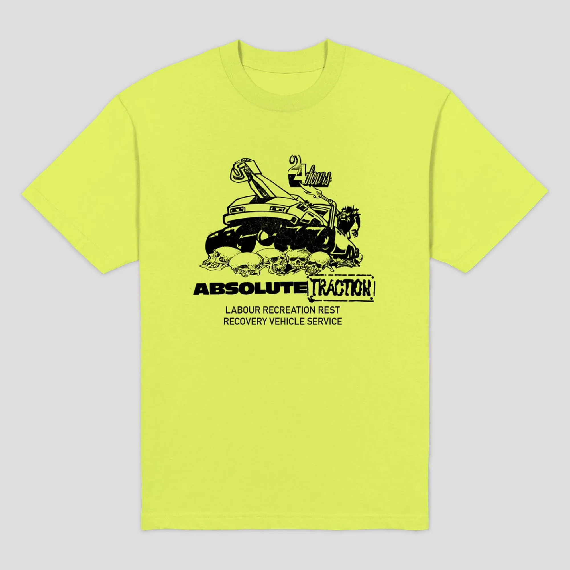 Labour Rest Recreation Absolute Traction T-Shirt - Hi Vis Green Low Impact Manufacturing