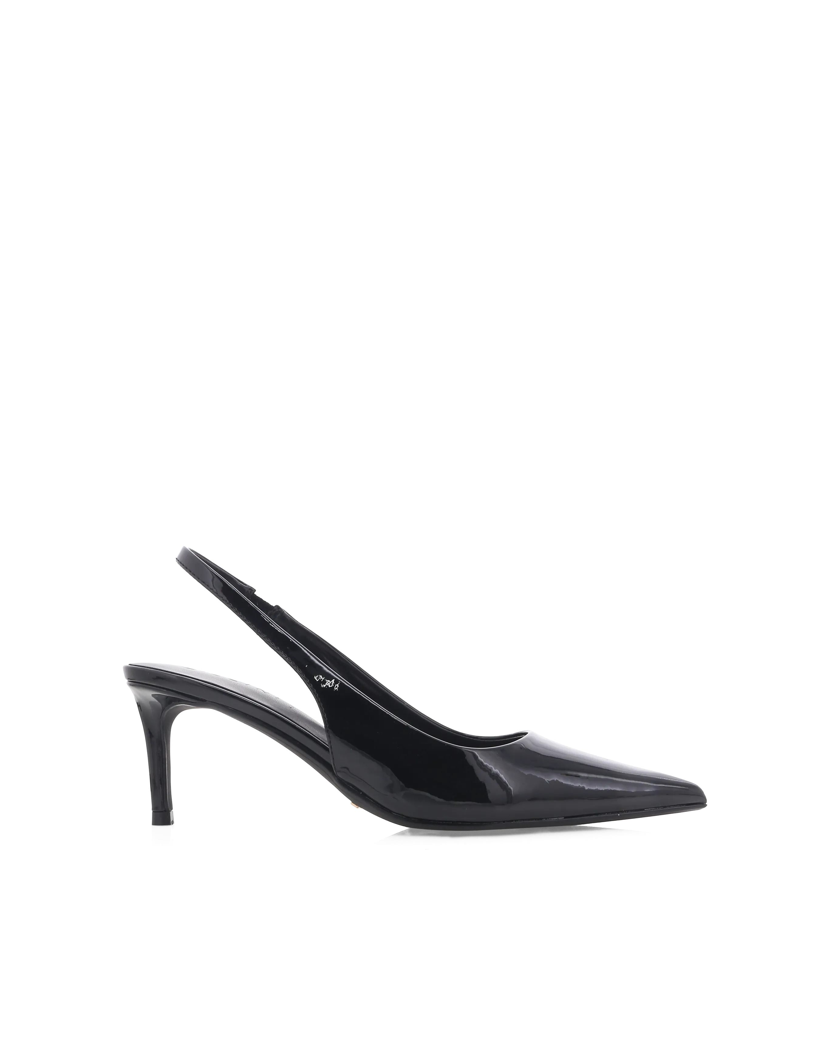 OSKANNA - BLACK PATENT Modern Heels Elastic Goring