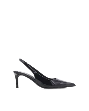 OSKANNA - BLACK PATENT Modern Heels Elastic Goring