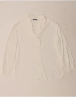 Contrast Stitch VINTAGE Womens Shirt Blouse UK 16 Large White Polyester