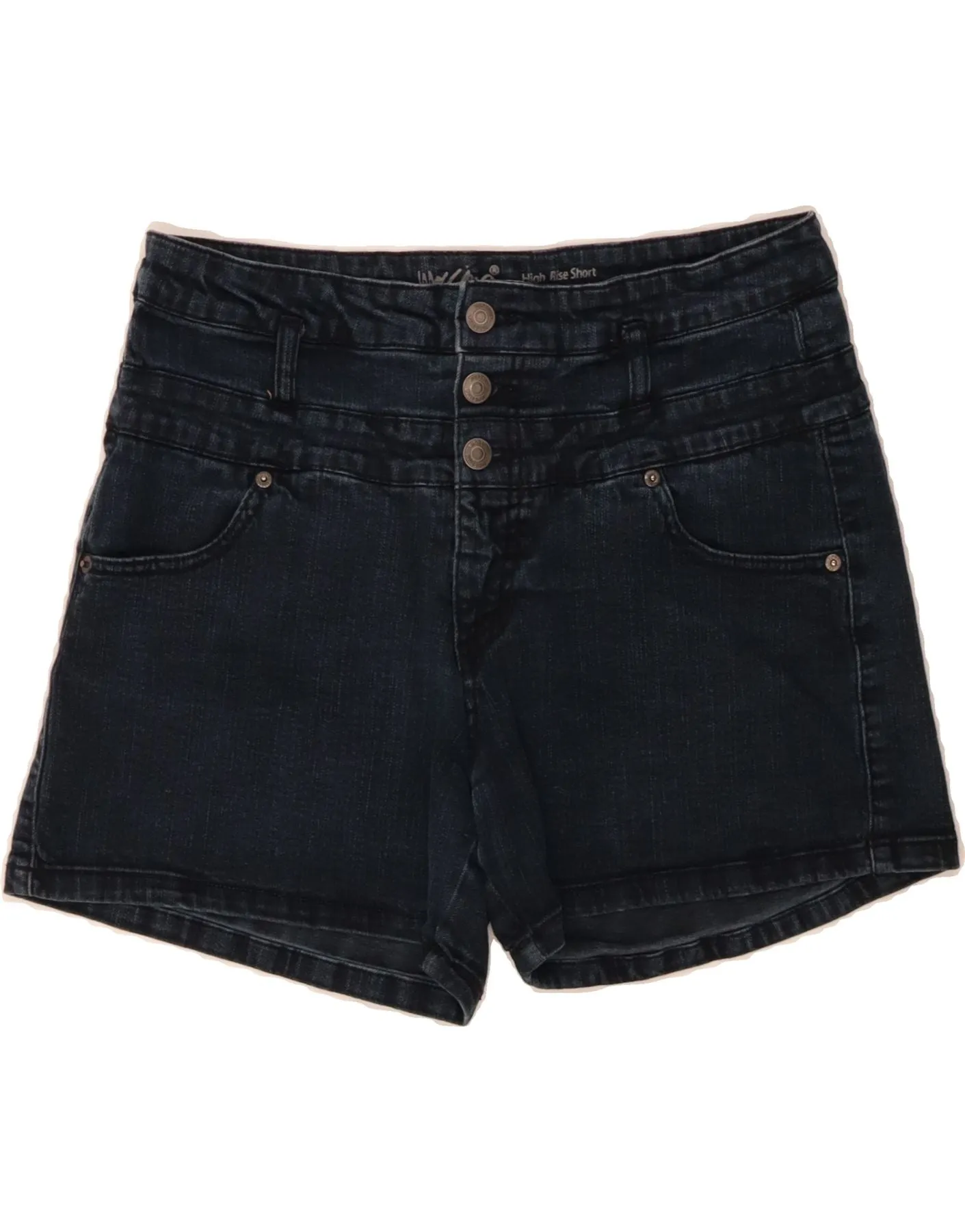 MOSSIMO Womens Super Strech Denim Shorts US 14 Large W32 Navy Blue Day-To-Night Wear