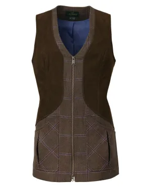 Laksen Pippa Linhope Tweed Zip Shooting Vest Hypoallergenic Fiber Waste - reducing