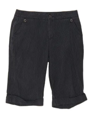 Premium Pima Cotton DOCKERS Womens Bermuda Shorts US 14 XL W32  Navy Blue Pinstripe Cotton