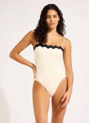 Gia Ric Rac Bandeau One Piece  - Ecru Quick Release Closure