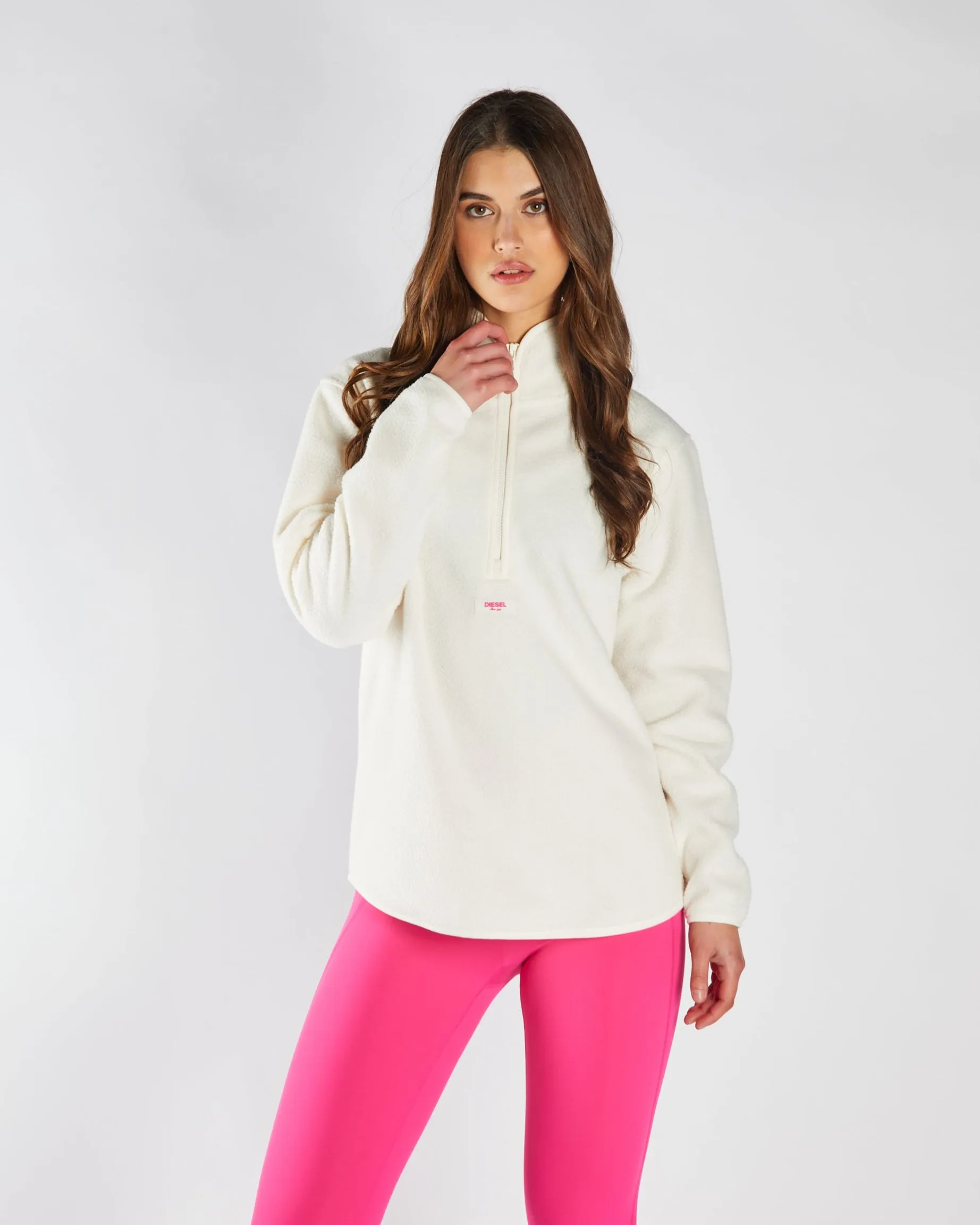 Eireen Fleece Zipper Soft Ivory Silk Seasonal Trend