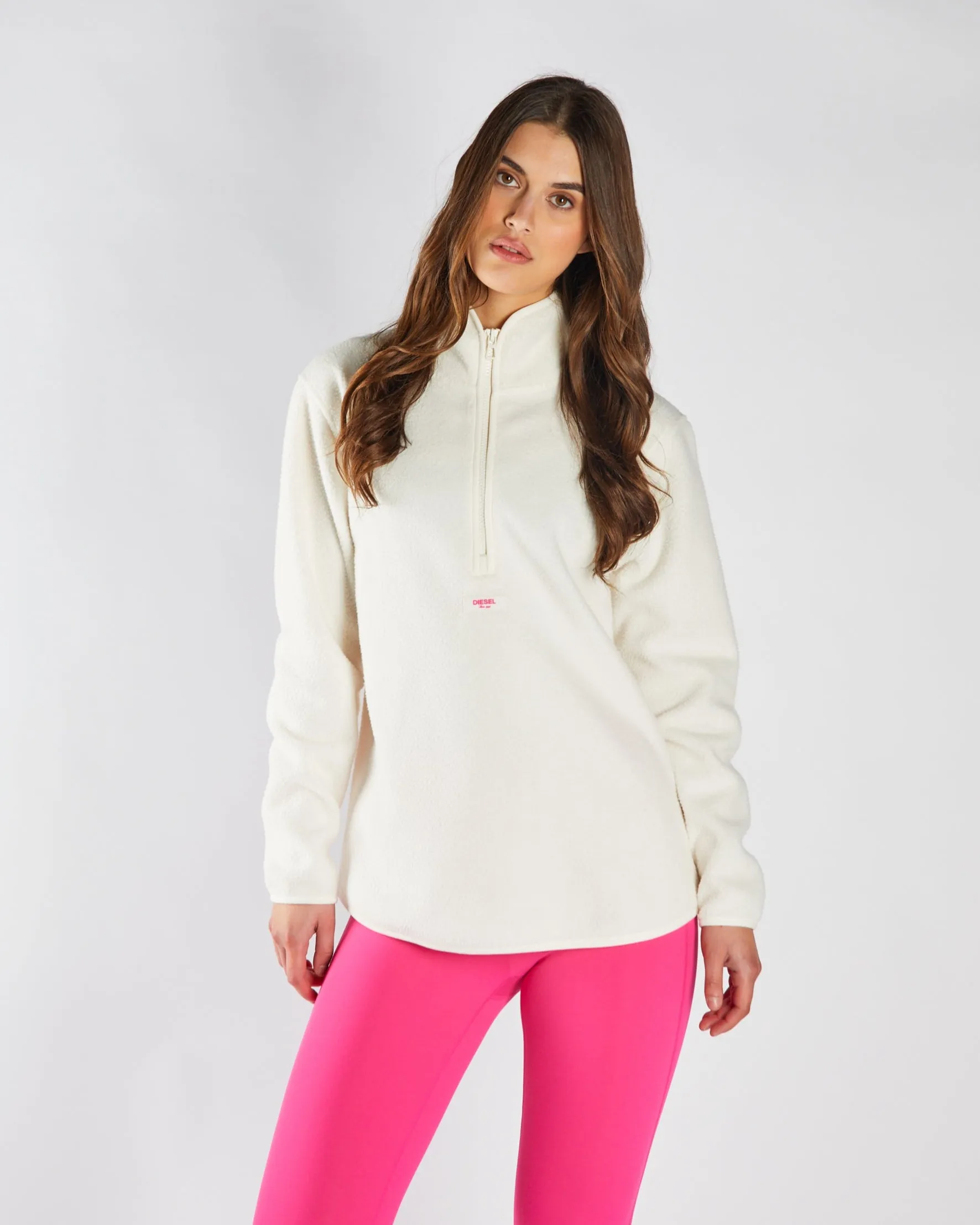 Eireen Fleece Zipper Soft Ivory Warm Layering Functional Design