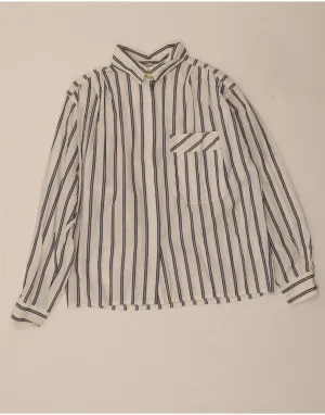 Water Repellent Finish ALBA MODA Womens Shirt IT 44 Medium White Striped Cotton