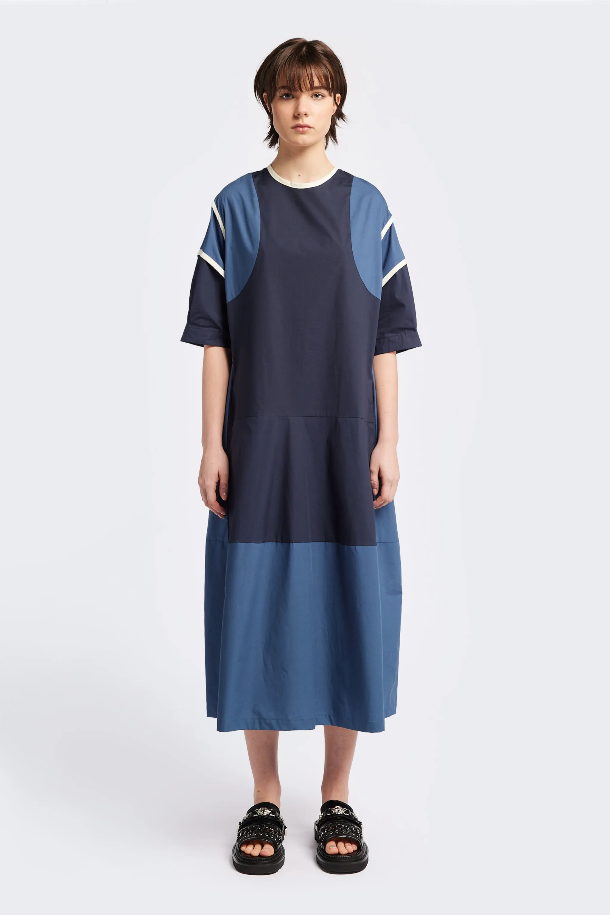 Everyday Piece Ethically-Made Patch Dress Blue