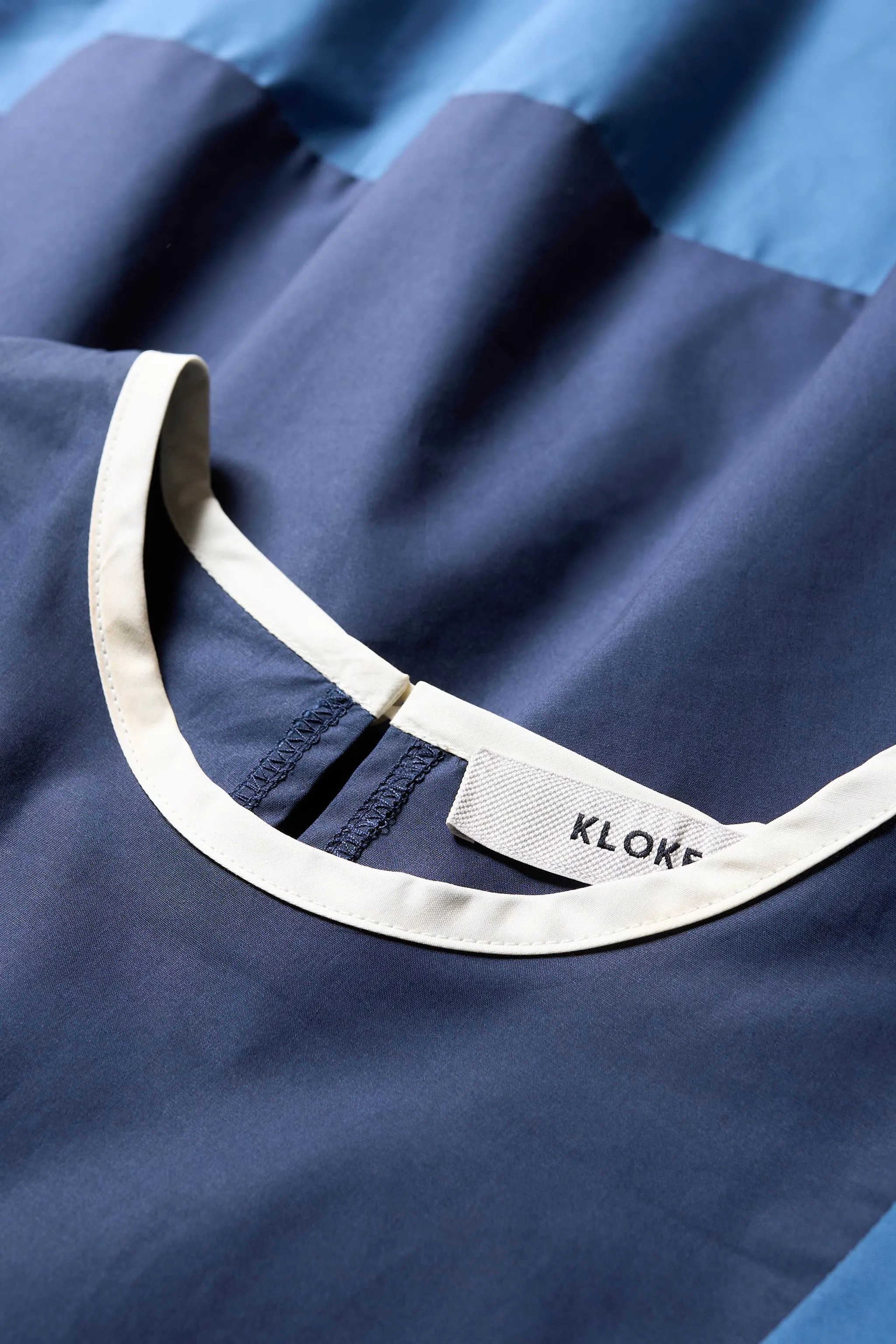 Layer Base Relaxed Style Patch Dress Blue