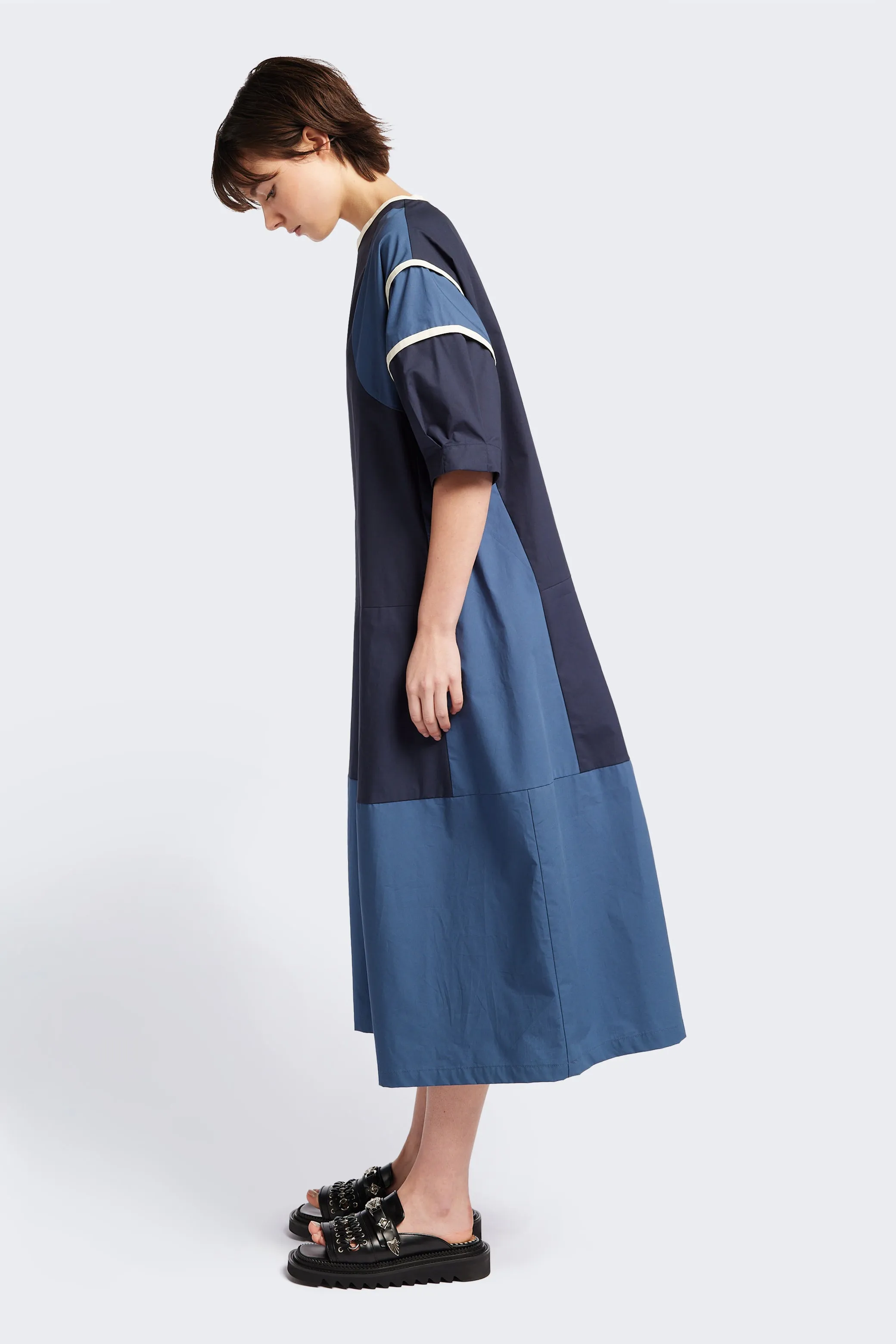 Patch Dress Blue Soft Hue All Fit Style