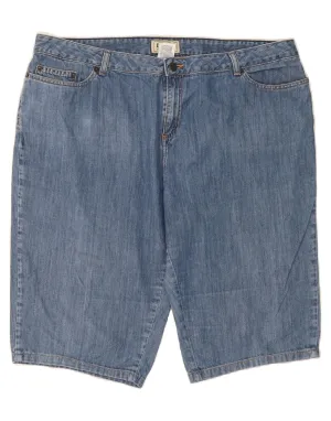 L.L.BEAN Womens Classic Fit Denim Shorts US 18 2XL W42 Blue Cotton No Slip Shoulder Grips Corporate Event