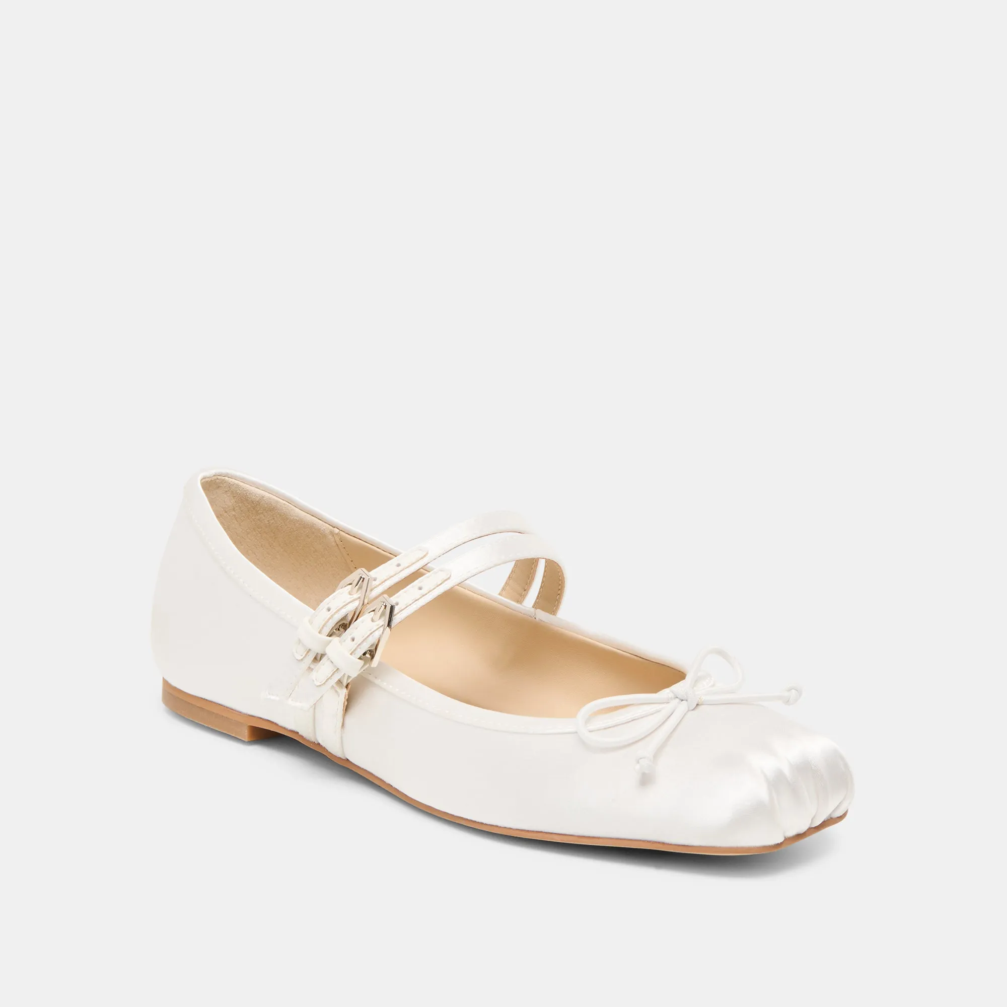 GIBSEN BALLET FLATS TRUE WHITE SATIN Class Step