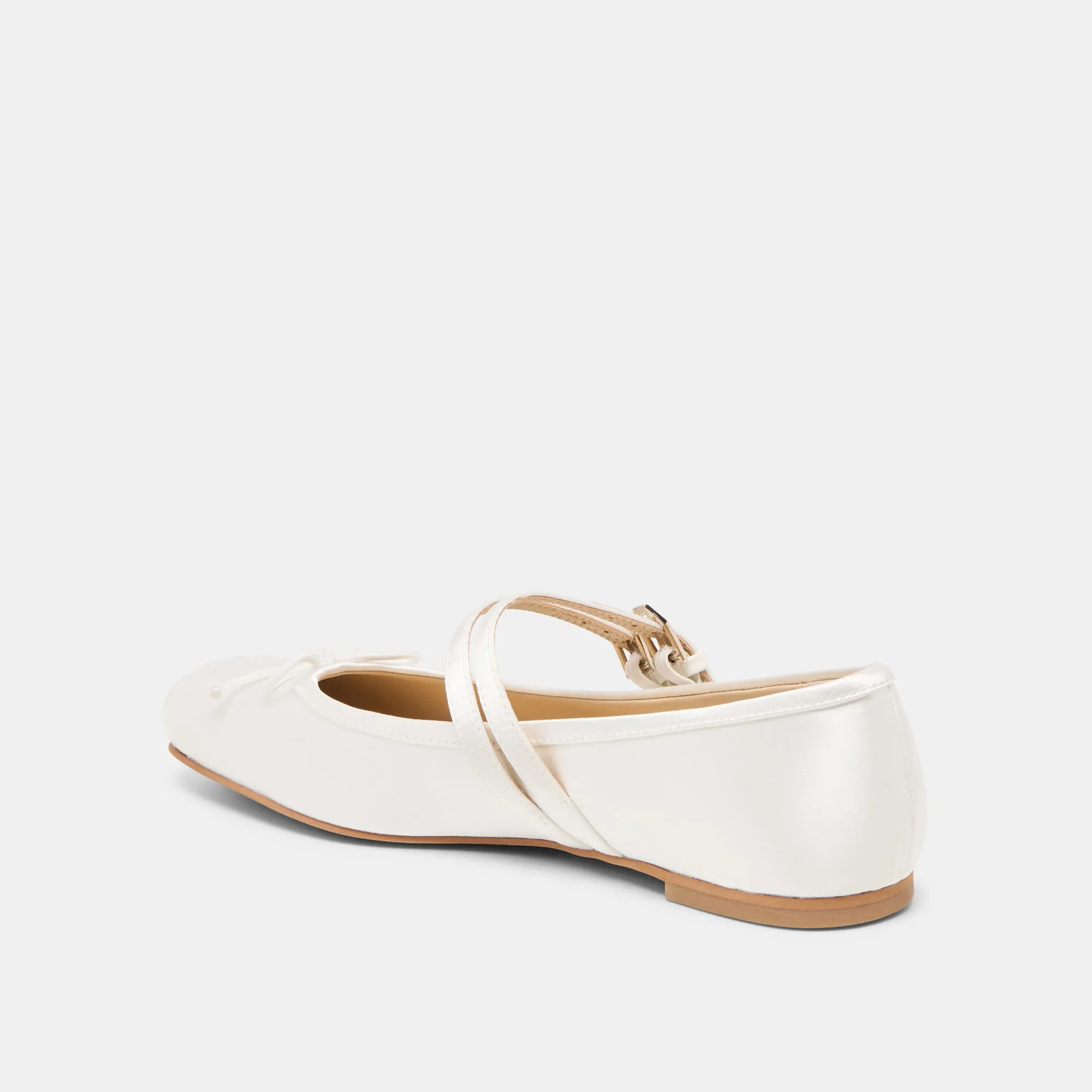 GIBSEN BALLET FLATS TRUE WHITE SATIN Elegant Comfort Journey Mode