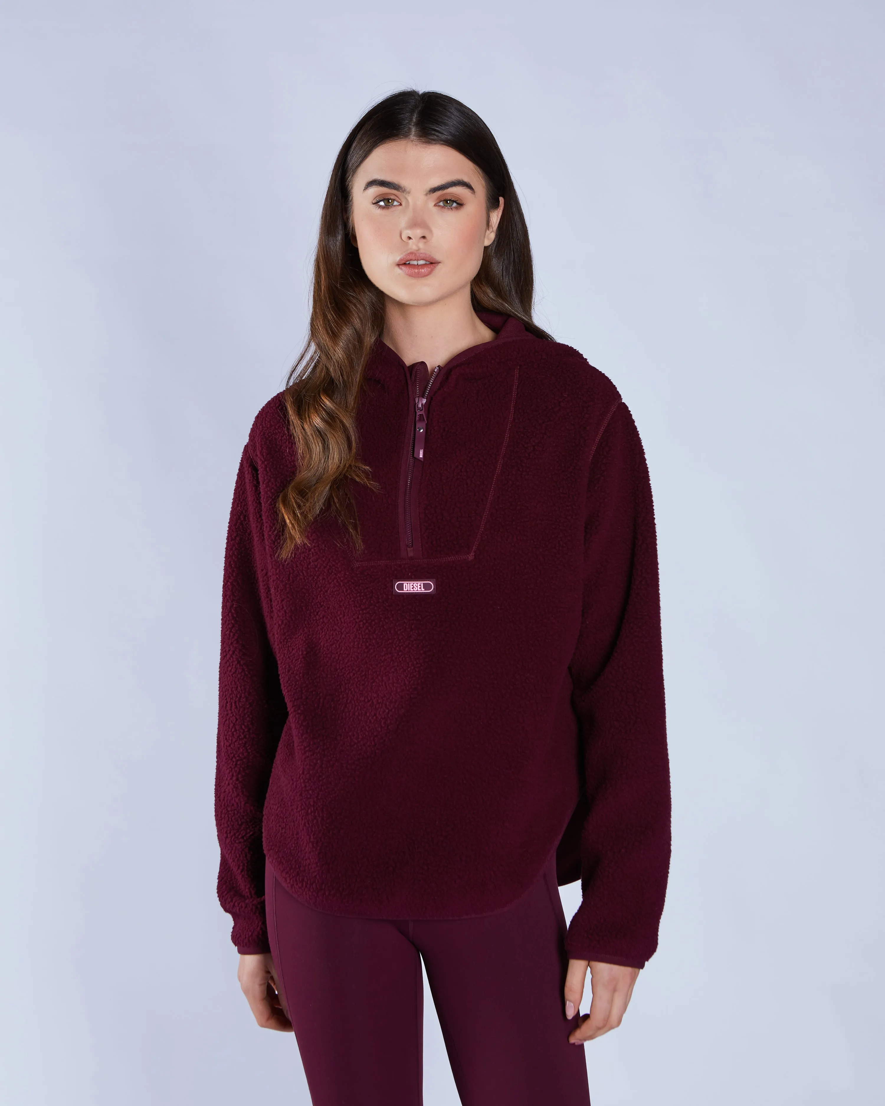Leia Fleece  Zipper Deep Orchid Graphic Design