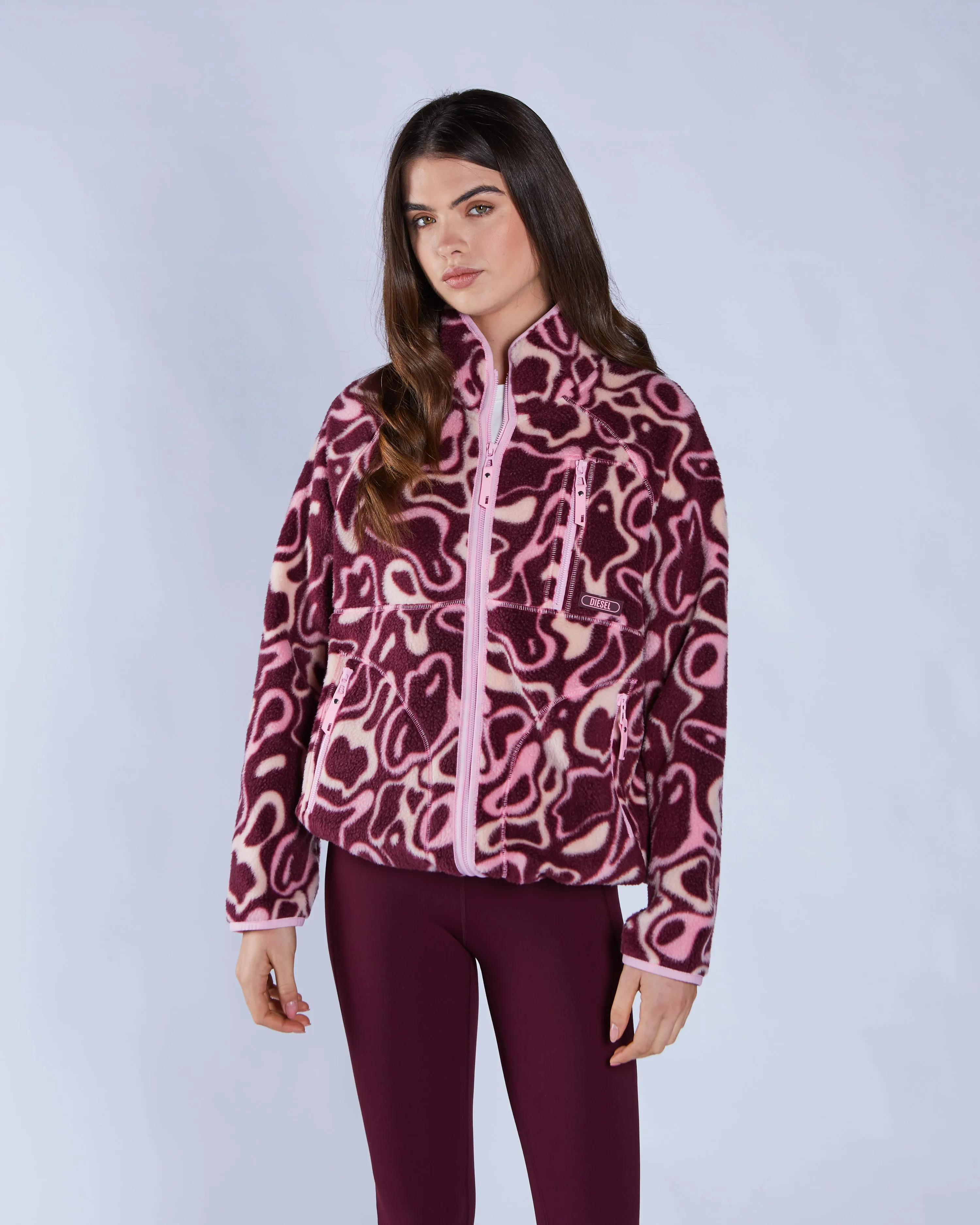 Leilena Fleece Zipper Multi Deep Orchid Easy Layer