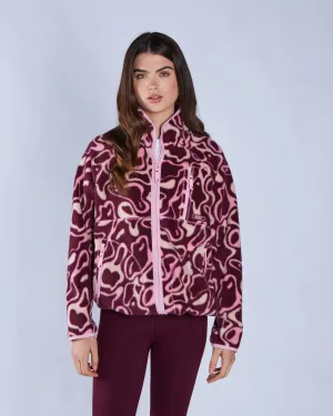 Leilena Fleece Zipper Multi Deep Orchid Daily Fit