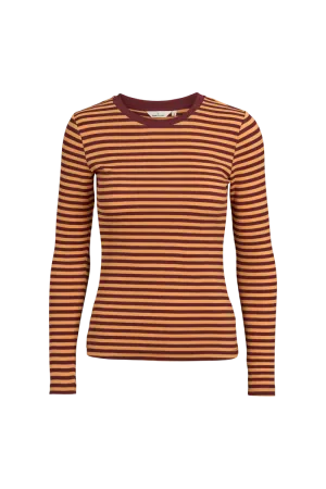 Ludmilla LS Tee - Bucksin/Bordeaux Truffle Cool Weather Wear Cozy Comfort