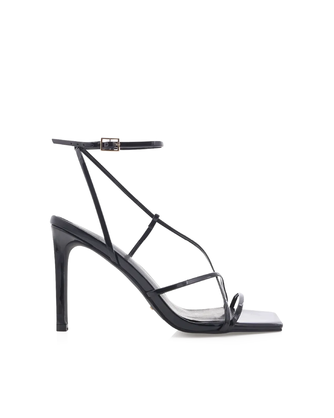 ELPHABA - BLACK PATENT Chunky Wedge Heels Peep Toe Sandals for Party