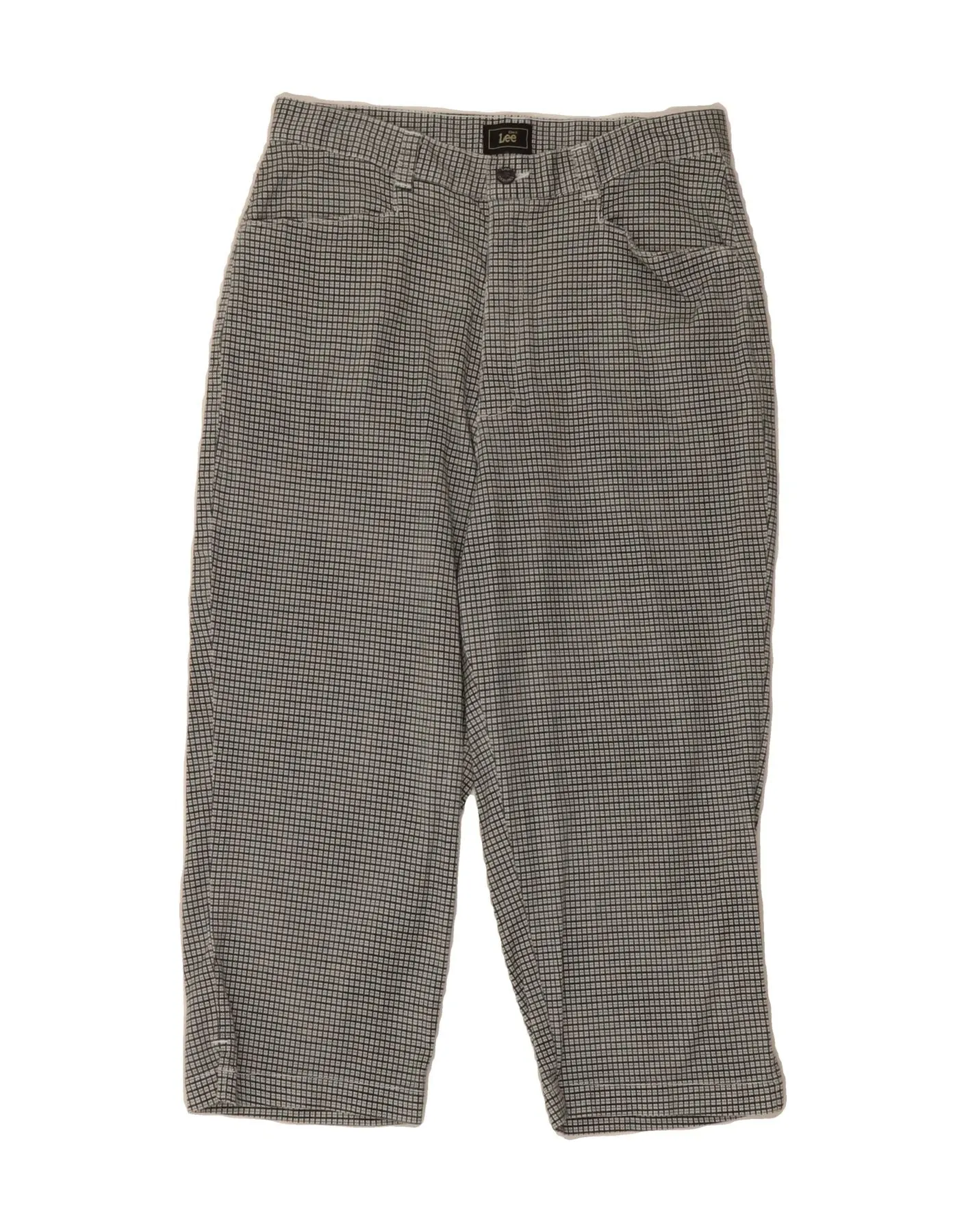 LEE Womens Bermuda Shorts Size 10 Medium W28 Black Check Cotton Summer Must-have Winter Comfort