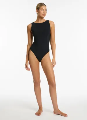 Jetset High Leg Tank One Piece - Black Fashionable-Design