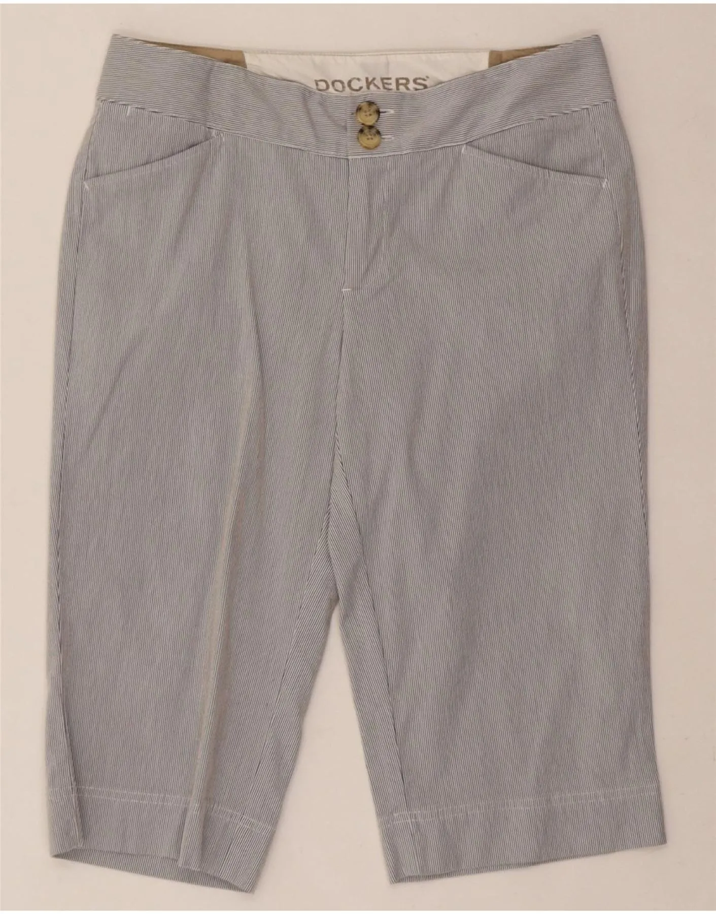 DOCKERS Womens Casual Shorts US 8 Medium W30  Grey Pinstripe Cotton Special Occasion