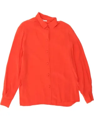 PURA SETA Womens Shirt Blouse IT 44 Medium Orange Silk Versatile Styling