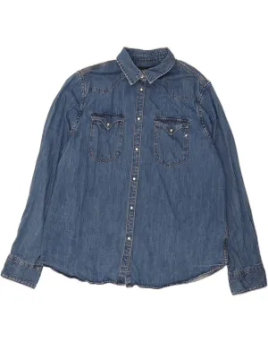 REPLAY Womens Denim Shirt UK 22 3XL Blue Cotton Eco-friendly Soft touch finish