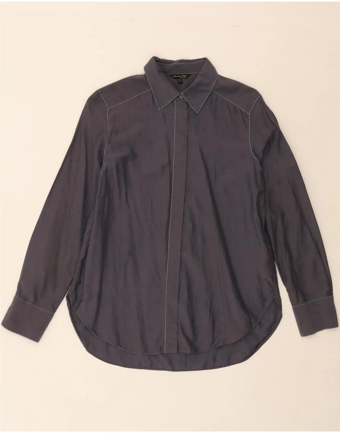 Smart Appearance Designer Touch MASSIMO DUTTI Womens Shirt EU 36 XS Grey Cotton