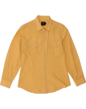 adult clothing WITTY GIRL Womens Shirt UK 12 Medium Yellow Gingham Cotton