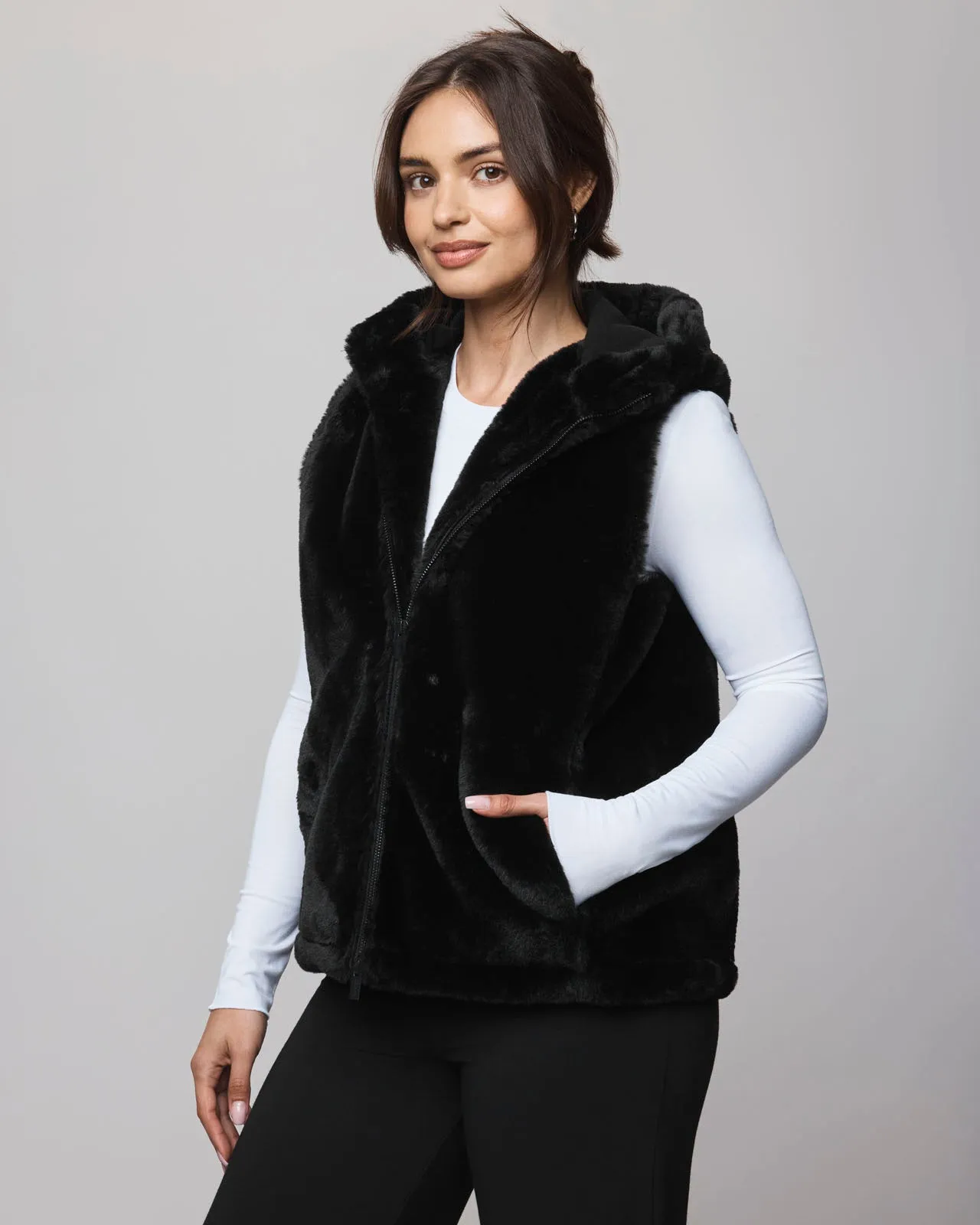 Lucia Fur Vest Breathable Design