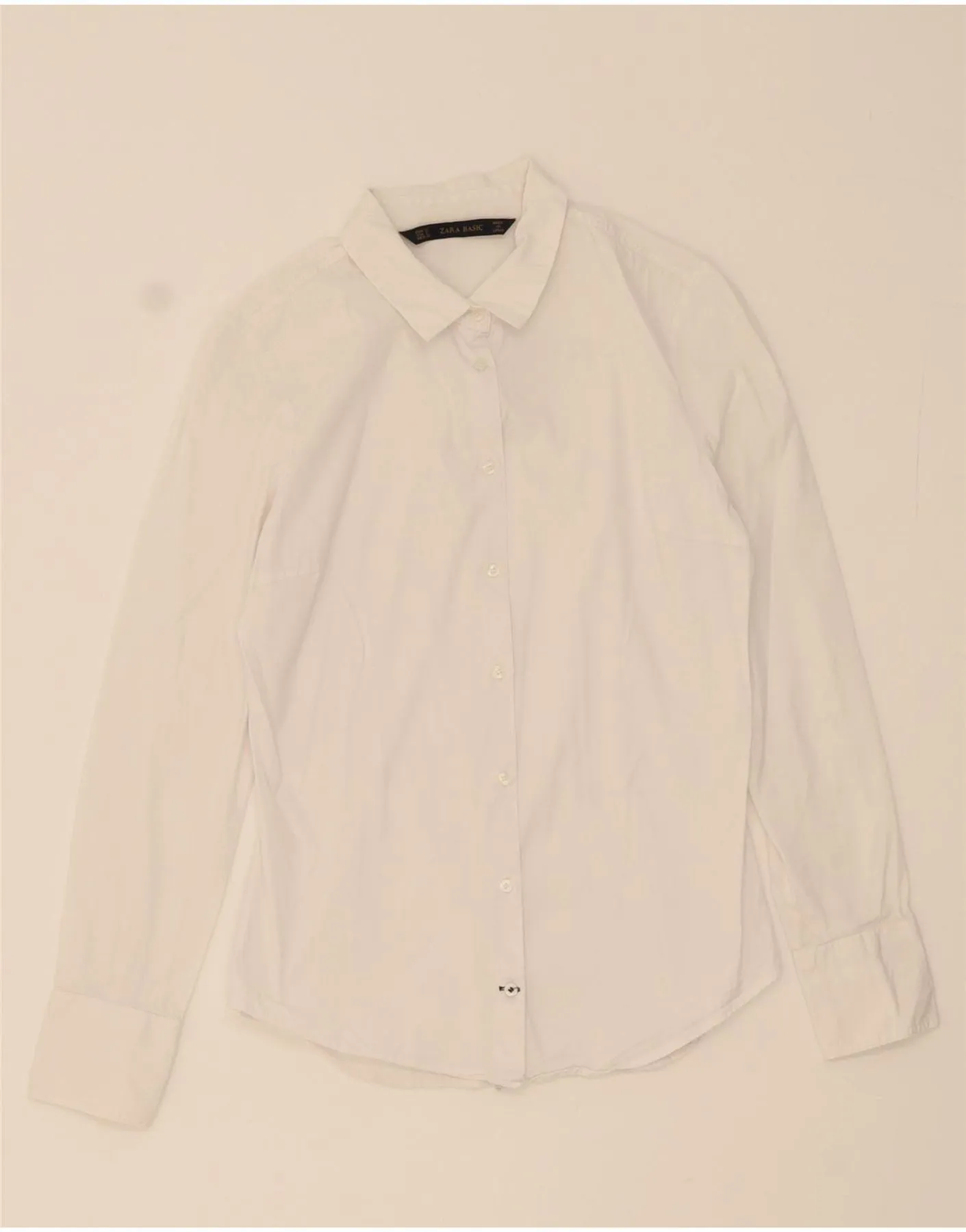Raw edge ZARA Womens Shirt UK 10 Small White