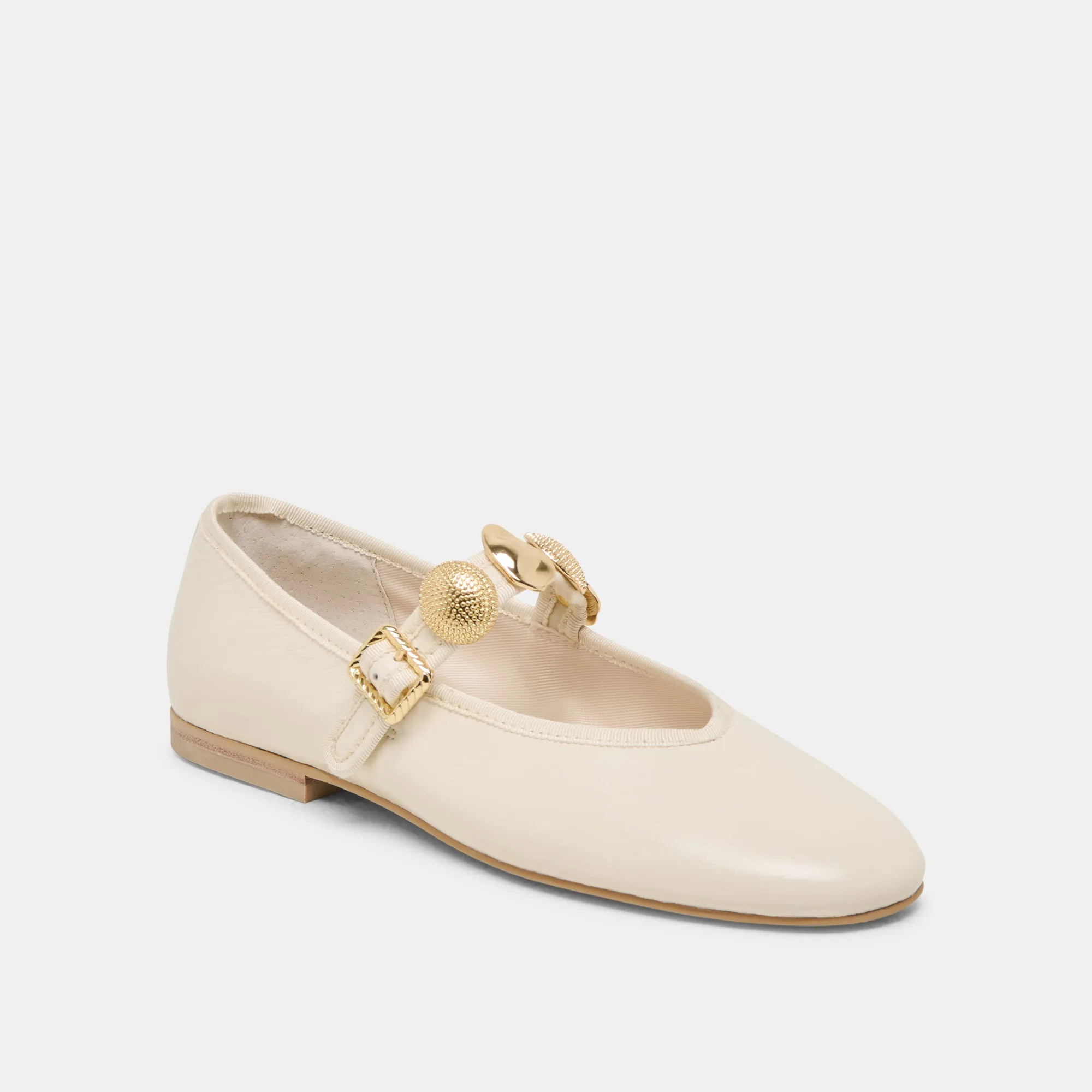 Family Glow Jog Glow RELAN BALLET FLATS OFF WHITE LEATHER