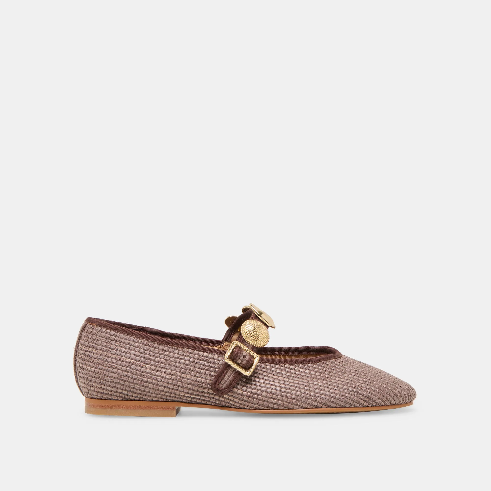 Secure fit Trail Run RELAN BALLET FLATS WALNUT RAFFIA