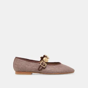 Secure fit Trail Run RELAN BALLET FLATS WALNUT RAFFIA