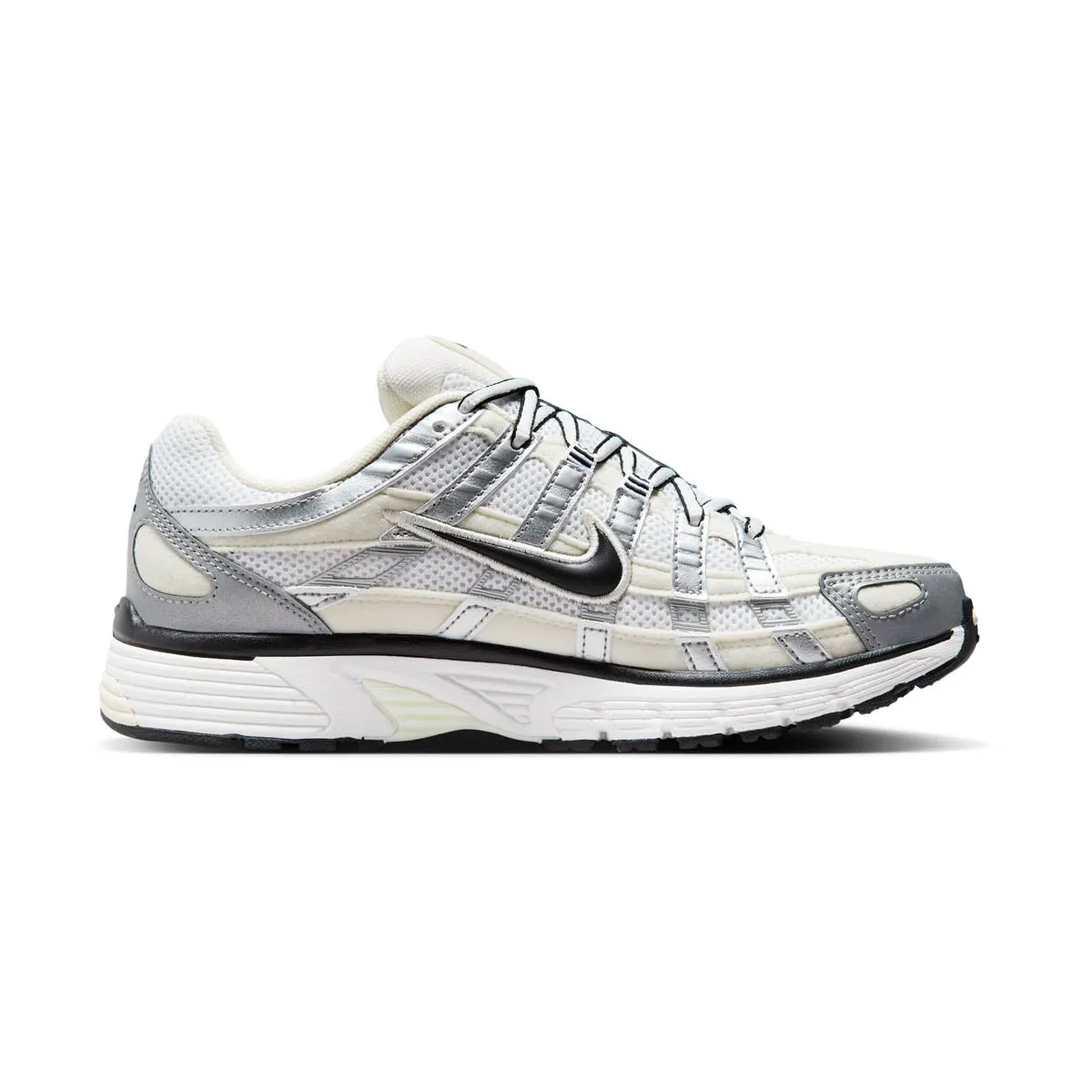 Nike P-6000 'Coconut Milk Metallic Silver' Women's Shoes Bonded Seamless Upper flat - footed shoe accommodation