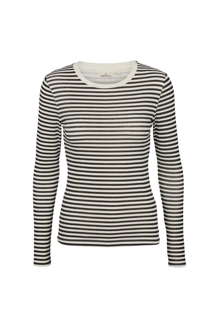 Ludmilla LS Tee - Whisper White/Black sports performance