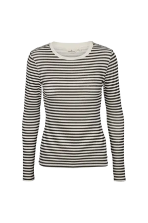 Ludmilla LS Tee - Whisper White/Black sports performance