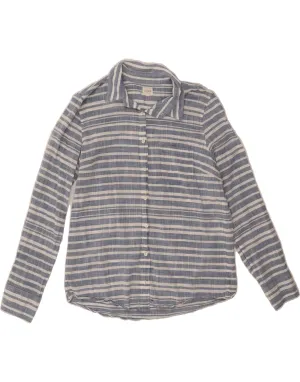 Classy Detail J. CREW Womens Shirt UK 14 Medium Blue Striped Cotton