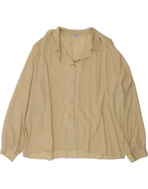 Cocktail Party Youthful Vibe VINTAGE Womens Shirt Blouse UK 20 2XL Beige Polyester