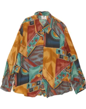 Weekend Outfit VINTAGE Womens Shirt Blouse UK 22 3XL Multicoloured Geometric Viscose