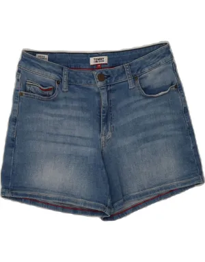 TOMMY HILFIGER Womens Mid Rise Denim Shorts W28 Medium Blue Cotton Classic Color Double Stitched Hems