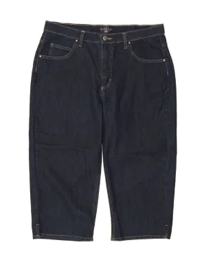 LEE Womens Riders Bermuda Denim Shorts US 16 2XL W36 Navy Blue Cotton Timeless Classic