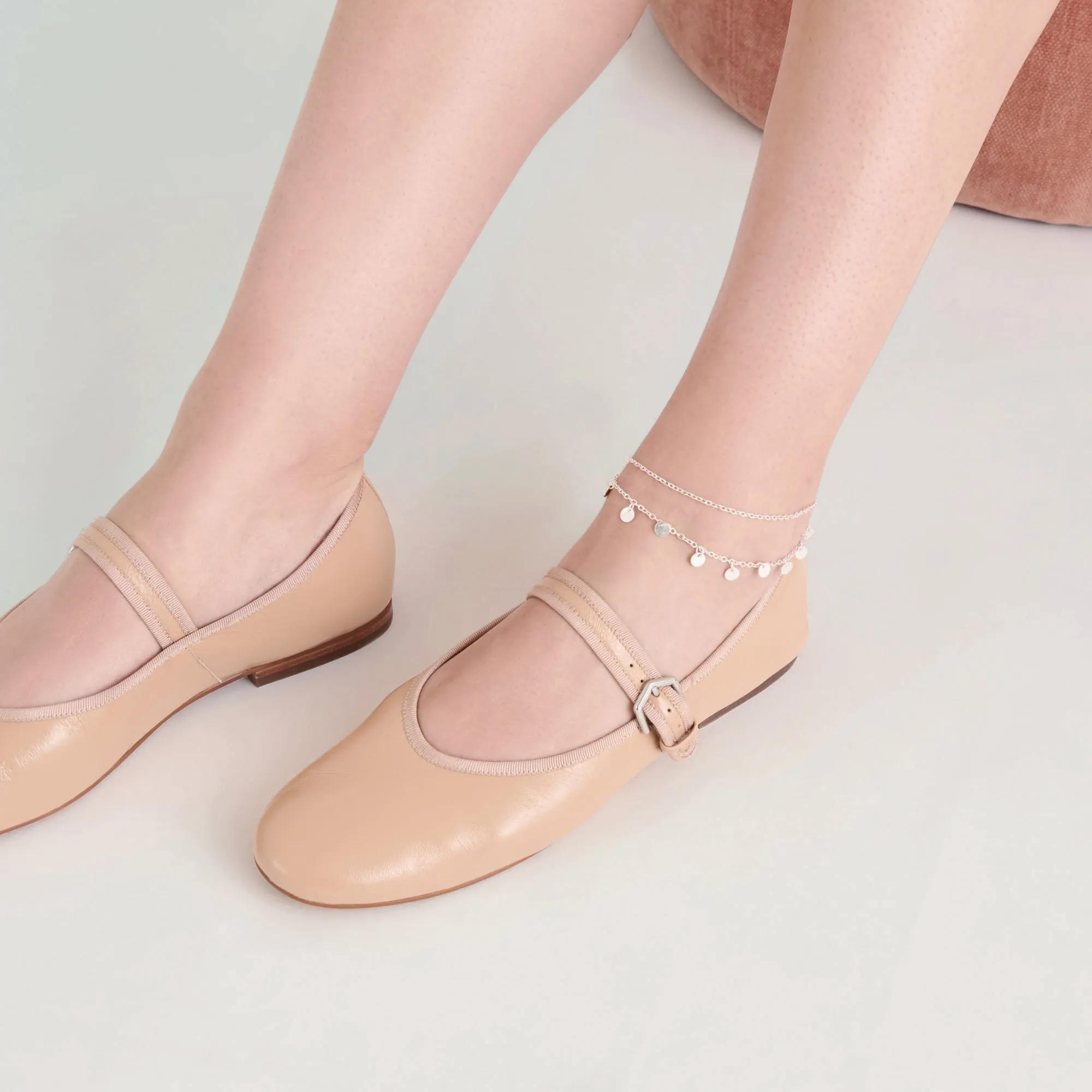 Support Glow ROSLYN BALLET FLATS LIGHT TAN LEATHER