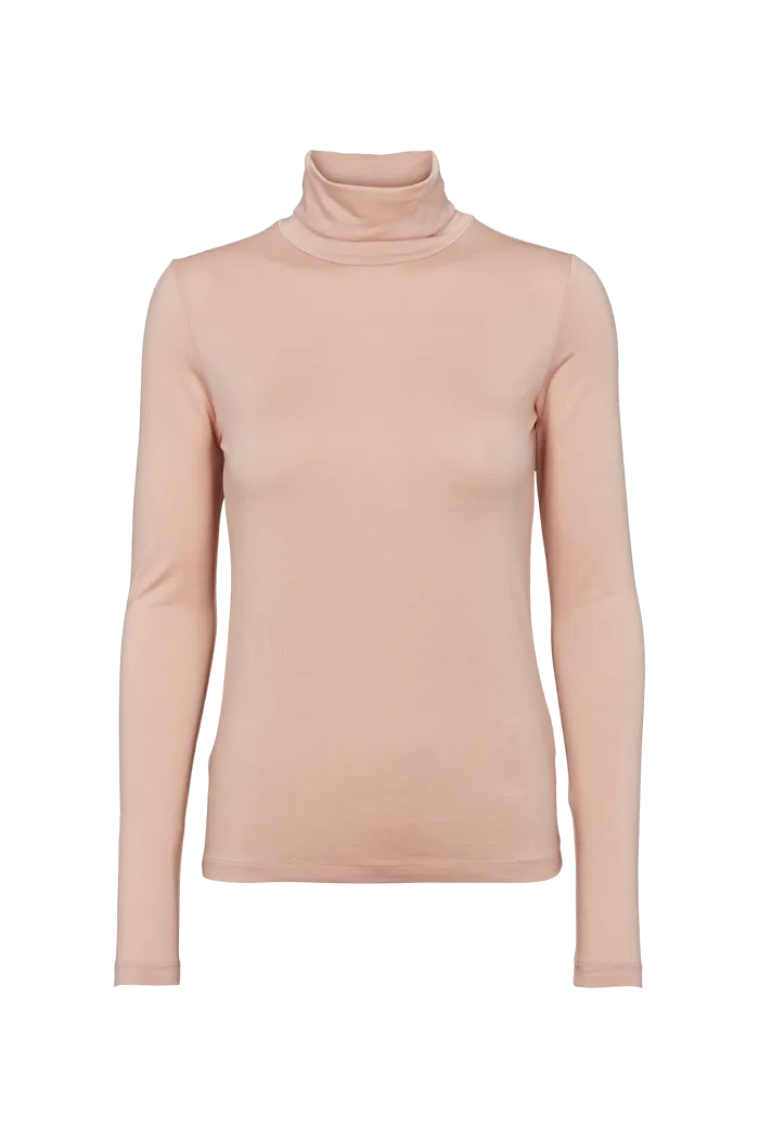 Rayon blend Classic Crew Neck Joline T-Neck - Rose Dust
